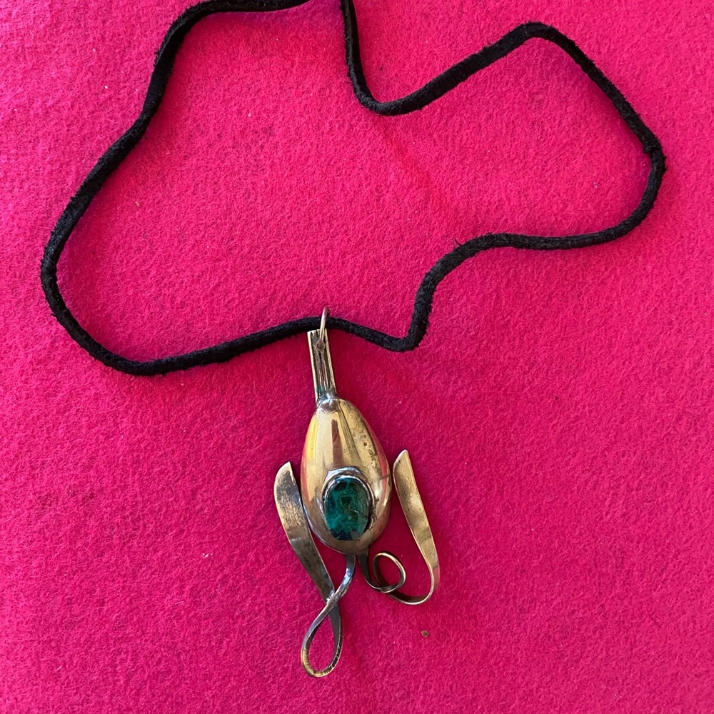 Peruvian silver spoon necklace
